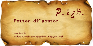 Petter Ágoston névjegykártya